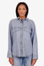 Acne Studios Blue Denim Raehmon Sequin Shirt Size 36
