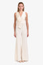 Max Mara Cream Sleeveless V-Neck Jumpsuit Estimated Size M
