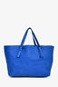Bottega Veneta Blue Intrecciato Leather 'Cesta' Shoulder Bag