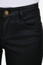 Gucci Black Coated Denim Ankle Zipper Skinny Jean Size 40