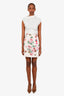 Dolce & Gabbana Pink Floral Button Detail Mini Skirt Size 40