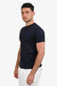 Burberry Navy Blue Cotton Logo Embroidered T-Shirt Size S Mens
