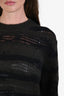 Acne Studios Black Olive Green Cotton Mohair Blend Ladder Knit Sweater Size XXS