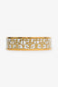 Hermès Gold/White Enamel Balcons du Guadalquivir Printed Wide Bangle Bracelet
