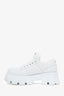 Prada White Leather Monolith Platform Sneaker Size 38.5