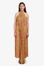 Magda Butrym Yellow/Multicolour Floral Sleeveless Halter Jumpsuit Size 36