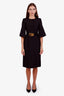 Gucci Black Wool Silk Belted Short Sleeve Mini Dress Size 36