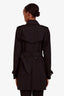 Burberry Black Cotton Double Breasted Jacket Size 10