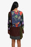 Diane von Furstenberg Black/Multicolour Silk Long Sleeve Mini Dress Size XS