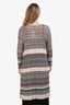 Missoni Pink/Green Chevron Knit Long Open Cardigan Size 48
