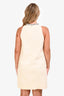 Sandro Cream Tweed Crystal Embellished Neckline Sleeveless Mini Dress Size 40