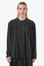 Lemaire Green Gathered Button Blouse Size 38