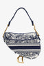 Christian Dior 2021 Navy Toile de Jouy Saddle Bag