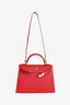 Hermès 2016 Rouge Epsom Leather Kelly 32 with Strap