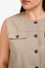 Theory Taupe Linen Blend Trucker Vest Size 12