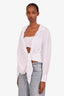 Jacquemus White Cotton Tie Detailed Full Sleeve Cropped Shirt Size 34