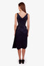 Alexander McQueen Navy Cotton Sleeveless Asymmetrical Midi Dress Size 36