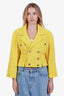 Pre-loved Chanel™ 22S Yellow Tweed Double-breasted Jacket Size 40