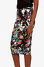 McQ Alexander McQueen Floral Print Jersey Pencil Skirt Size S