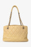 Pre-loved Chanel™ 1997 99 Light Yellow Caviar Interlocking CC Timeless Petit Shopper Tote Bag