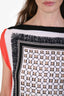 Vionnet Black/Red Printed Square Sleeveless Top Size 40