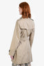 Burberry Tan 'The Kensington' Belted Midi Trench Coat Size 12