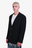 Armani Collezioni Black Crepe Ribbed Blazer Size Large Men's