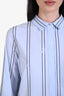 Brunello Cucinelli Light Blue Striped Midi Dress Size M