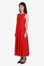 Akris Red Round Neck Sleeveless Maxi Dress Size 6 US