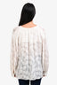 Vince White Cotton Silk Floral Long Sleeve Tie Front Blouse Size XS
