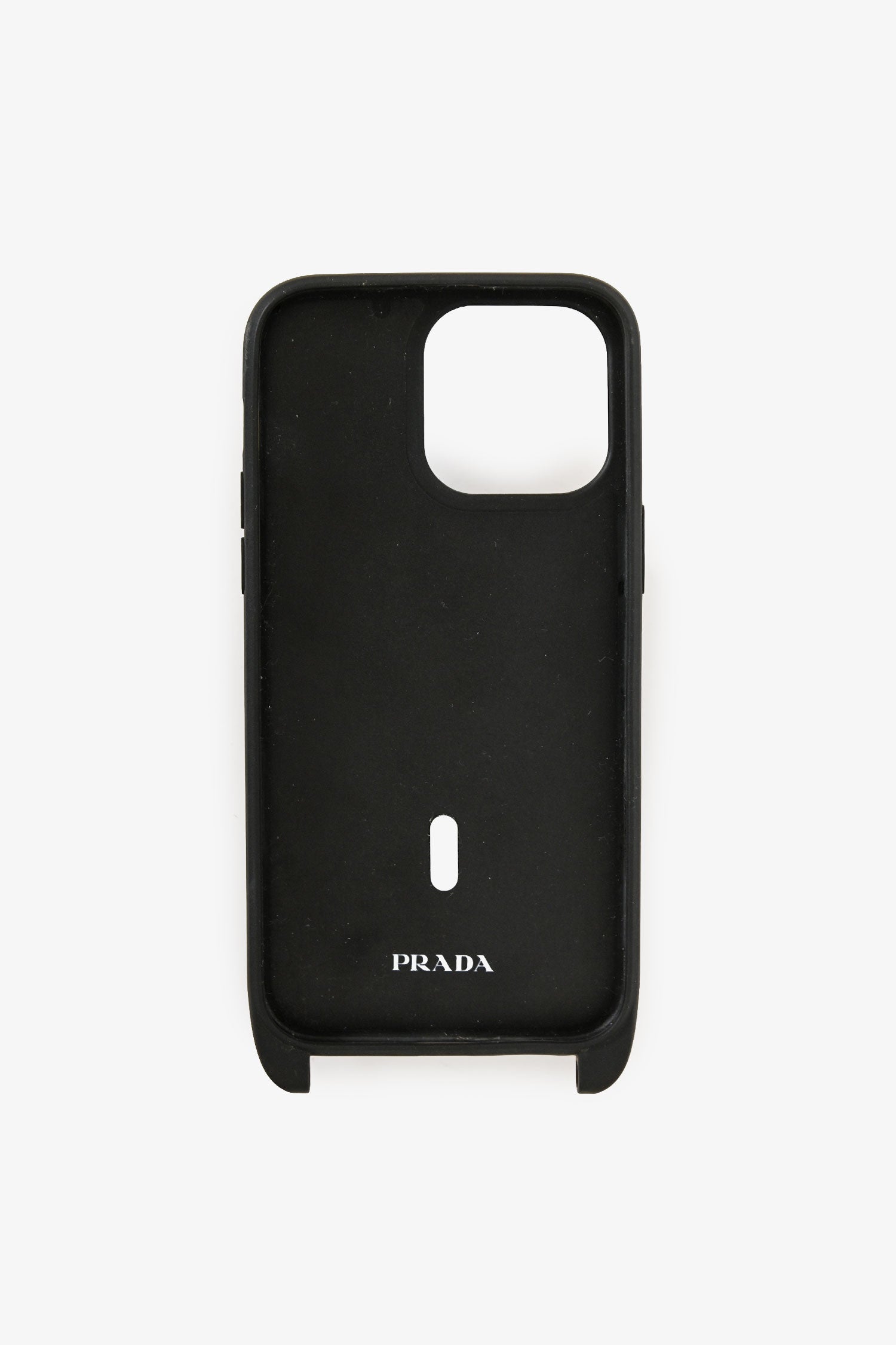 Prada Black Saffiano Leather Card Holder iPhone 16 Pro Max Phone