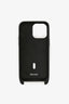 Prada Black Saffiano Leather Card Holder iPhone 16 Pro Max Phone Case with Strap