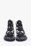 Pre-loved Chanel™ Black Leather Camellia Gladiator Sandals Size 36