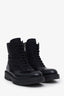 Prada Black Nylon Leather Lace-up Ankle Boots Size 35