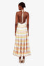 Zimmermann Yellow/Orange Cotton Striped Halter Neck Dress Size 0