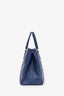 Prada Navy Saffiano Double Zip Medium Galleria Tote with Strap