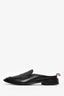 Thom Browne Black Leather Varsity Penny Loafer Mules Size 8.5 Men's
