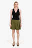 Frame Green Pleated Wide Cuff Shorts Size 6