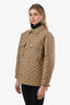 Veste matelassée Gucci GG Canvas marron à double poche, taille 36