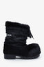Balenciaga Black Faux Mink Fur Alaska Low Winter Boots Size 37-38