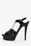 Saint Laurent Black Patent Leather Tribute Platform Heels Size 38