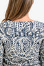 Chloe Blue/White Print Long Sleeve Top + Mini Skirt Set Size M