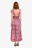 Dolce & Gabbana Red/White Cotton 'Majolica' Print Maxi Dress Size 40