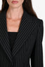 Dolce & Gabbana Vintage Black Wool Pinstriped Single Buttoned Blazer and Trouser Set Size 44