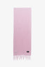 Saint Laurent Cream Pink YSL Logo Scarf