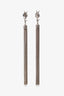 Saint Laurent Silver Tone Metal Cassandre Tassel Earrings