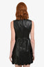 Valentino Red Lambskin Scalloped Details Midi Dress Size 40