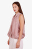 Brunello Cucinelli Red/White Pinstripe Linen Silk Sleeveless Button Down Shirt Size L