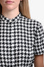 Equipment Femme White/Black Houndstooth Short Sleeve Dress Size S