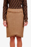 Pre-loved Chanel™ 19A Gold Tweed Wool Blend Midi Skirt Size 36